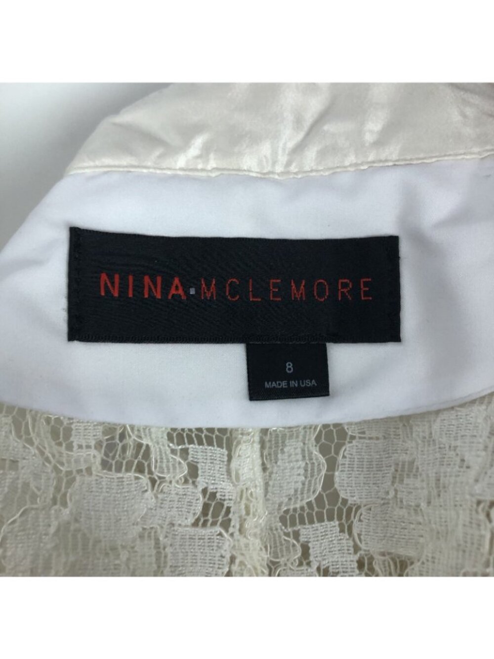 Nina McLemore Ivory Lace Jacket Size 8 - Picture 4 of 4